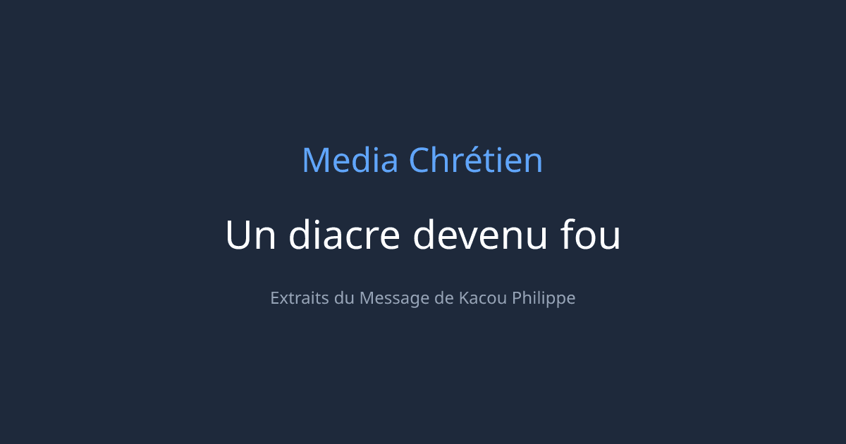 Cover Image for Un diacre devenu fou