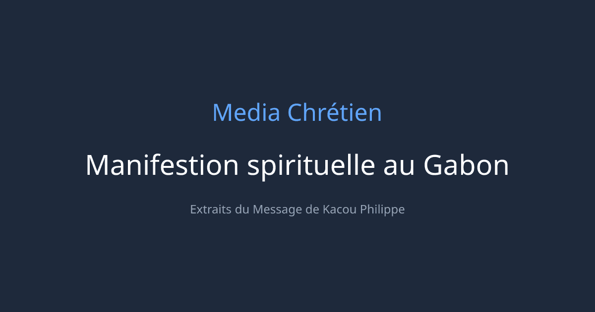 Cover Image for Manifestion spirituelle au Gabon