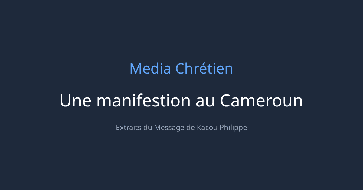 Cover Image for Une manifestion au Cameroun